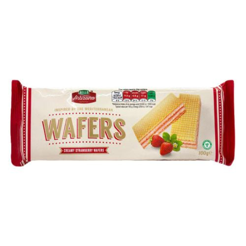 Bello Artizano Creme Strawberry Wafers - 100g